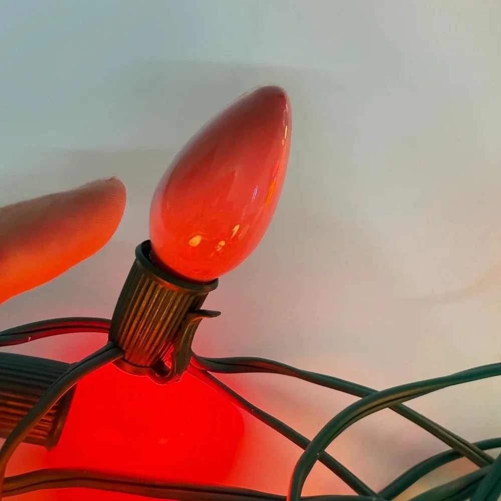 VTG 60s 70s Hoferts Outdoor Christmas Lights 25 Bulb C9 Multi Color Tested w Box